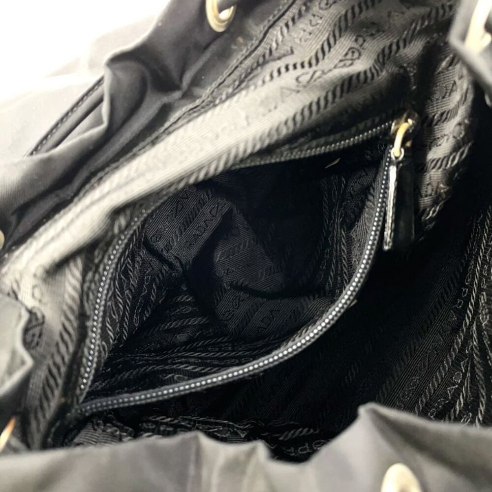 Prada Nylon Black Backpack Silver - image 4
